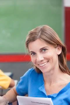 The teacher looking at camera Stock Photos