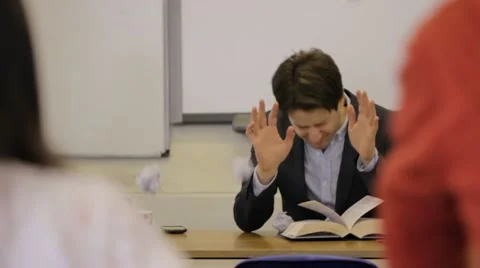 Teacher loses control Stock Footage 22666868