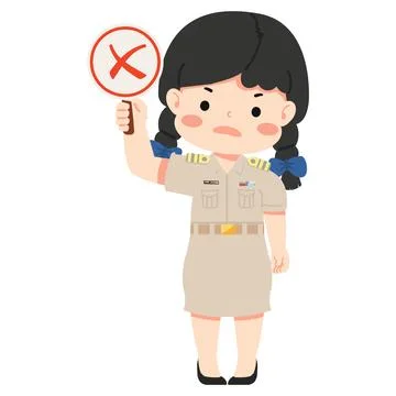 Teacher making the wrong decision Stock Illustration