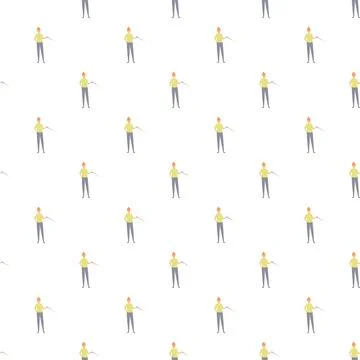 Teacher man presenting lesson seamless pattern repeating Illustrazione stock