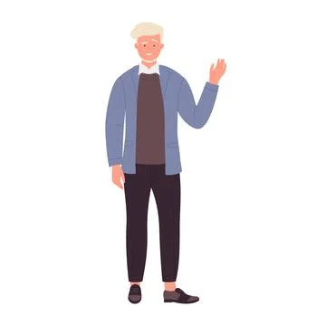 Teacher man with waving hand Illustration