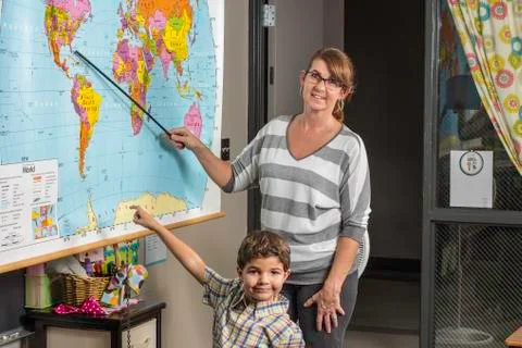 Teacher map 2 Stock Photos