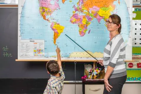 Teacher map Stock Photos
