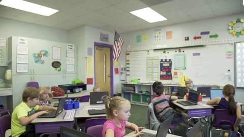 Teacher one on one with Students Steadicam shot Video stock 74885543