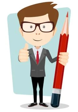 Teacher with a pencil to correct and study, vector illustration Stock Illustration