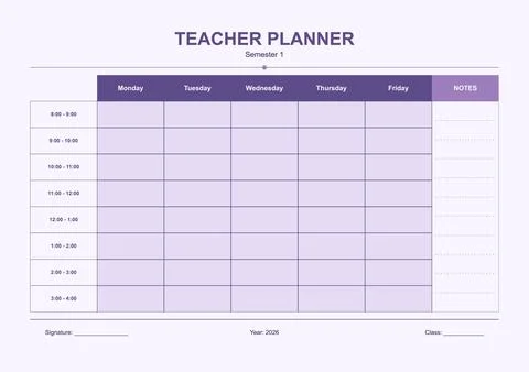 Teacher Planner Template Stock Illustration