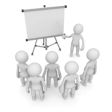 Teacher pointing to empty white board Stock Illustration