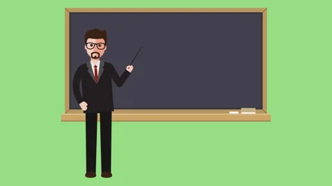 Teacher with Pointing Stick Video stock 299639449