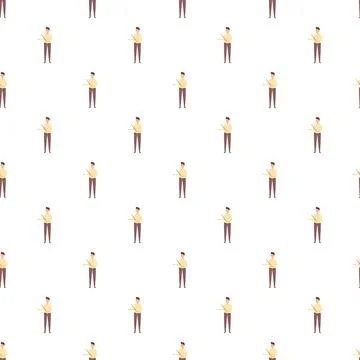 Teacher pointing with stick teaching education seamless pattern Stock Illustration