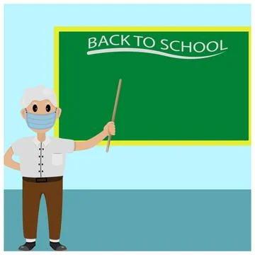 Teacher Presentation Back To School on Class. Stock Illustration