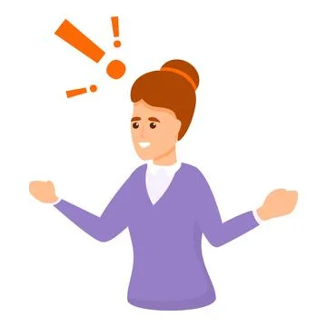 Teacher problem solving icon, cartoon style 스톡 일러스트