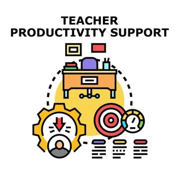 Teacher productivity support system optimizing educational outcomes Stock Illustration