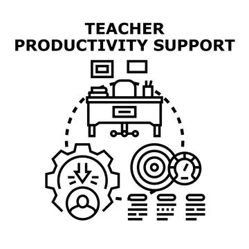 Teacher productivity support system optimizing educational outcomes Stock Illustration