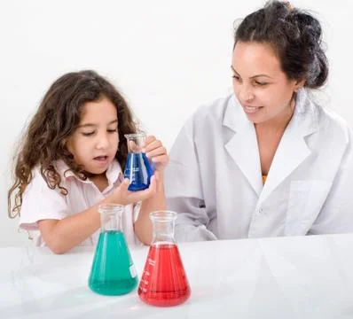 Teacher pupil sience Stock Photos