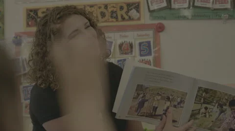 Teacher Reading to Students Stock Footage 62829974