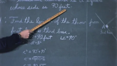 Teacher School Blackboard Math Algebra Class 1950s Vintage Film Home Movie  Stock Footage 74119177