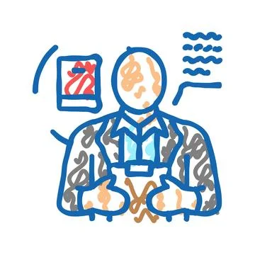 Teacher scientist worker icon doodle illustration イラスト素材
