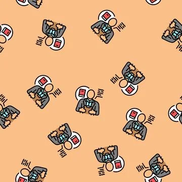 Teacher scientist worker vector seamless pattern Illustrazione stock