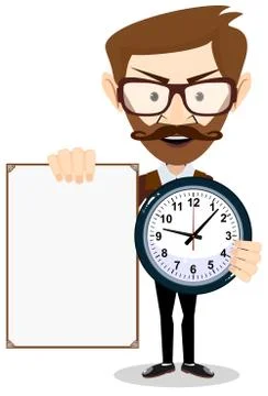 Teacher with a sheet timesheet, vector illustration Stock Illustration