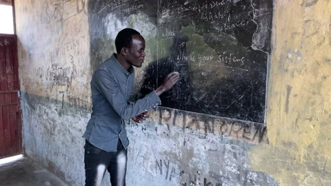 Teacher in South Sudan Stock Footage 220153641