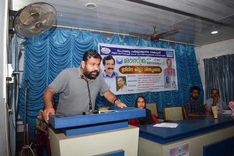 A teacher is speaking in the inauguration of a function Foto stock