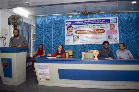 A teacher is speaking in the inauguration of a function Stock Photos