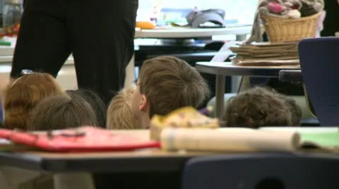 Teacher standing in front of grammar school class (6 of 6) Stock Footage