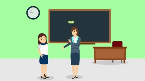 Teacher with student say hello in foreign languages Stock Footage 141408001