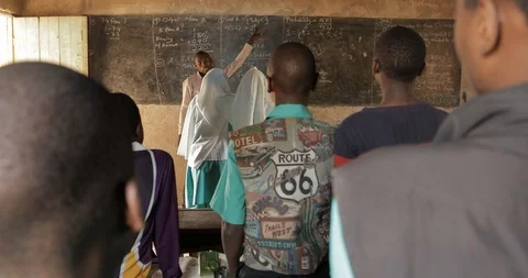 Teacher with students Classroom school students during a class in lira, Uganda Stock Footage 109139219