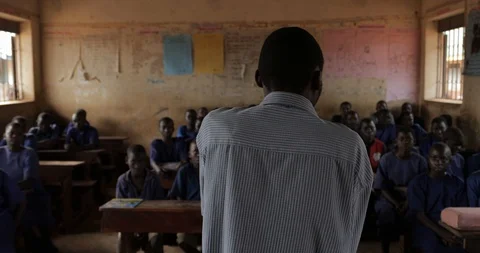 Teacher with students Classroom school students during a class in lira, Uganda Stock Footage 109493761