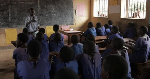 Teacher with students Classroom school students during a class in lira, Uganda 스톡 동영상 109493815