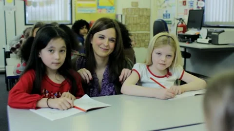 Teacher with students Stock Footage 22637475