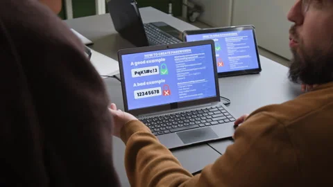 Teacher Talking About Digital Safety in Computer Literacy Class Stock Footage 333756138