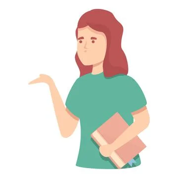 Teacher talking icon cartoon vector. Woman loss memory Stock Illustration