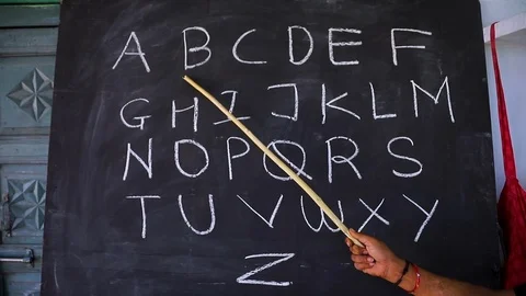 Teacher teaching alphabets Stock Footage 121842363