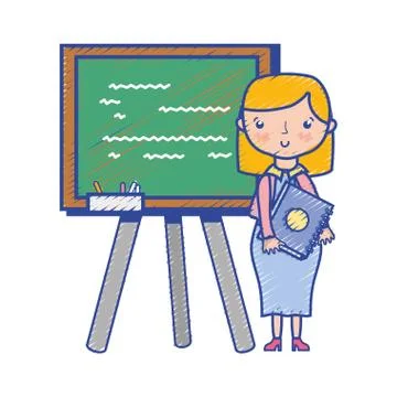 Teacher teaching class lesson in the backcoard Stock Illustration