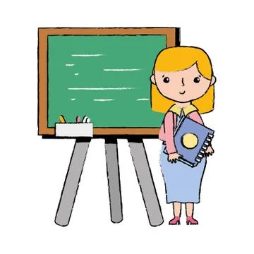 Teacher teaching class lesson in the backcoard Stock Illustration