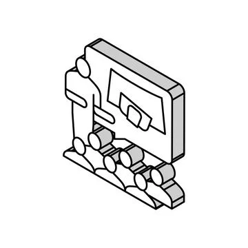 Teacher teaching in flight school isometric icon vector illustration Illustrazione stock