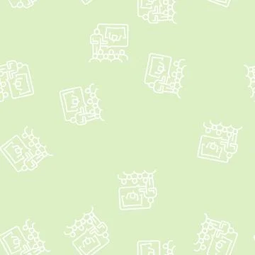 Teacher teaching in flight school line seamless pattern Stock Illustration