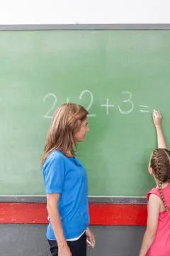 The teacher teaching math Fotos Stock