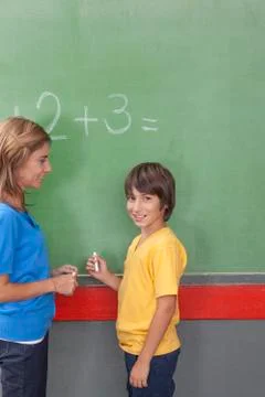 The teacher teaching math 写真素材