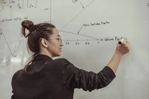 Teacher is teaching physics to students during the new school days after a lo Stock Photos