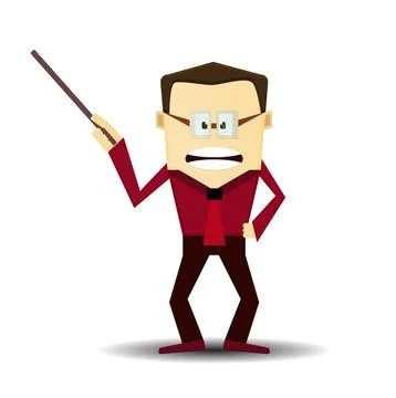 Teacher teaching upset Stock Illustration
