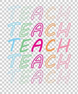 Teacher Text Stacked Five lettering Stock Illustration