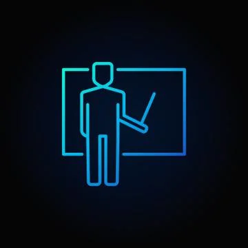 Teacher vector blue icon Stock Illustration