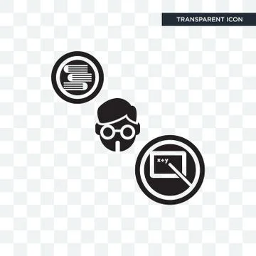Teacher vector icon isolated on transparent background, Teacher logo design Stock Illustration