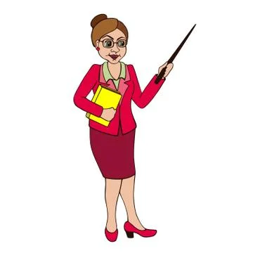 Teacher on a white background Stock Illustration