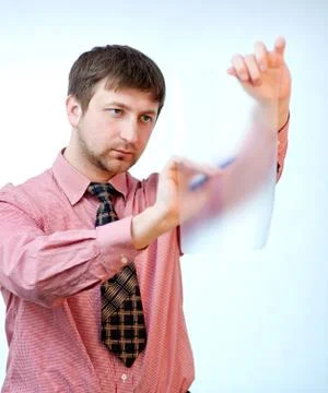Teacher on white Stock Photos