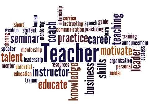 Teacher, word cloud concept Stock Illustration