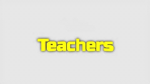 Teachers 3D Title Animation on Alpha Channel Stock Footage 318823602